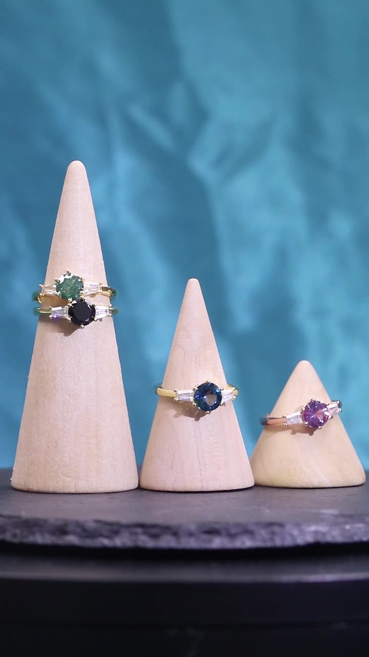 Sterling Silver Black Gemstone Ring