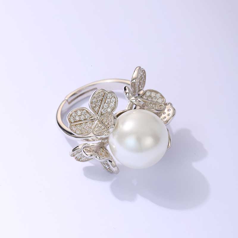 Women's S925 silver color cubic zirconia stone ring