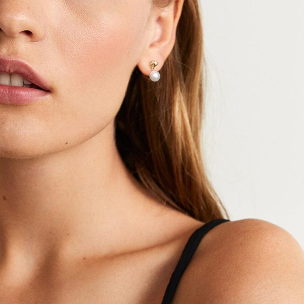 Vermeil Pearl Hug Earrings