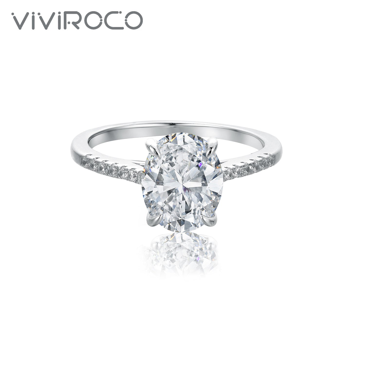 【02LIVE # link 17 - BUY 1 GET 1 free ring 】 S925 Silver Moissanite Ring 3 Carat R0760