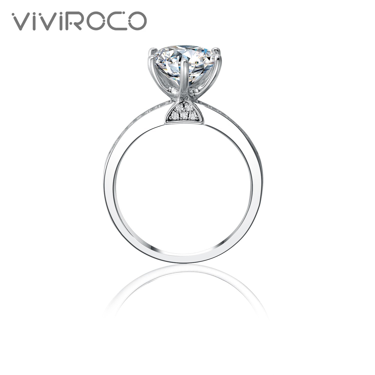 【02LIVE # link 36 - BUY 1 GET 1 free ring】S925 SilverLady Luck Silver Moissanite Ring 1/3 Carat RZHF001