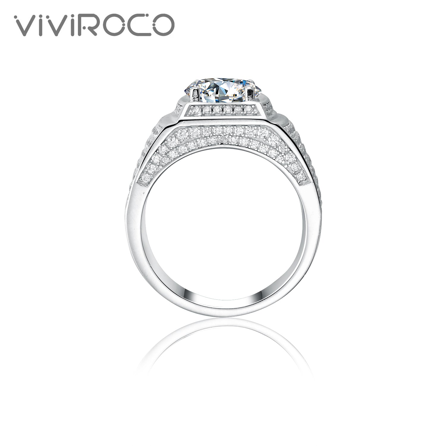 【02LIVE # link 21 - BUY 1 GET 1 free ring】RZHF009 S925 Silver Moissanite Ring 3 Carat