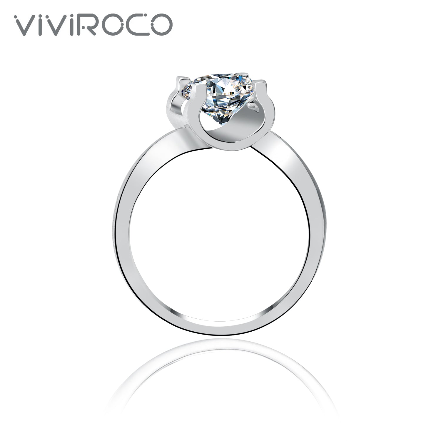 R0746 S925 Silver Moissanite Ring 1/3 Carat