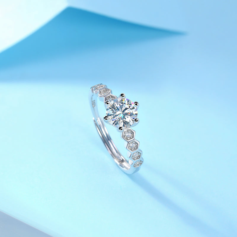 Adjustable Moissanite Nine-star Ring R9033-6.5