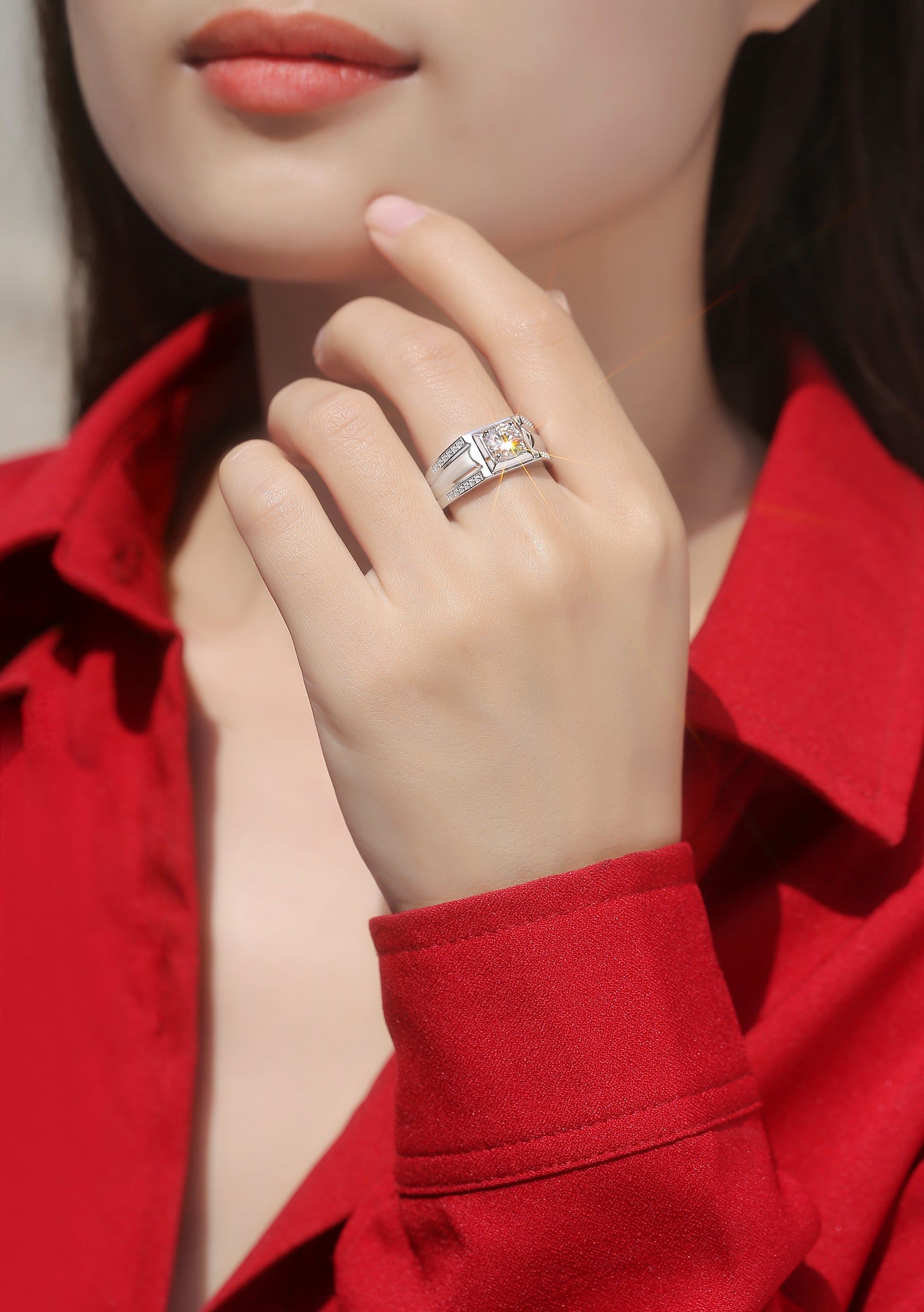 Adjustable Moissanite handsome Rings R11507-6.5(BUY 1 GET 1 Present )