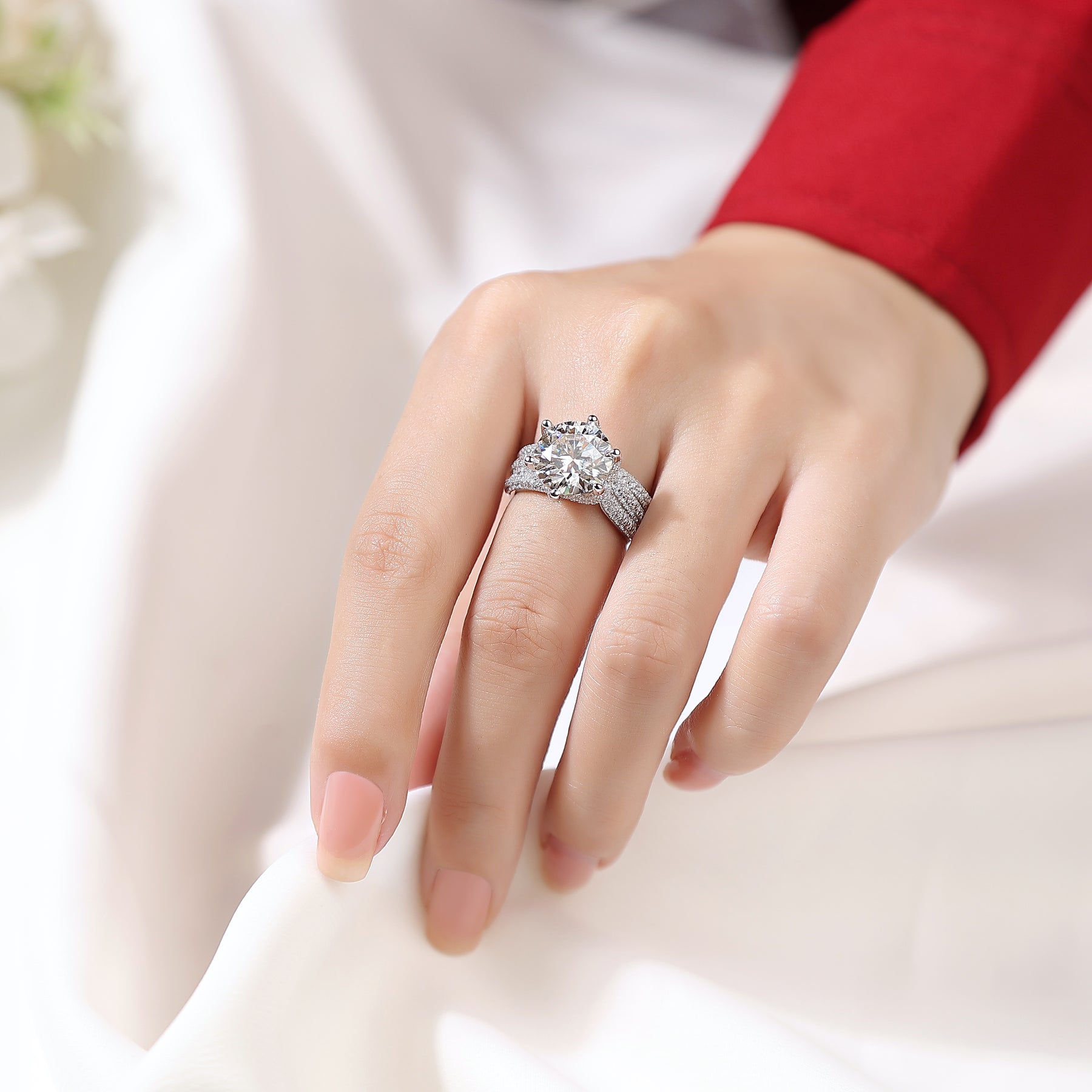 Adjustable Moissanite Eternal Pledge Rings R12686-11.0