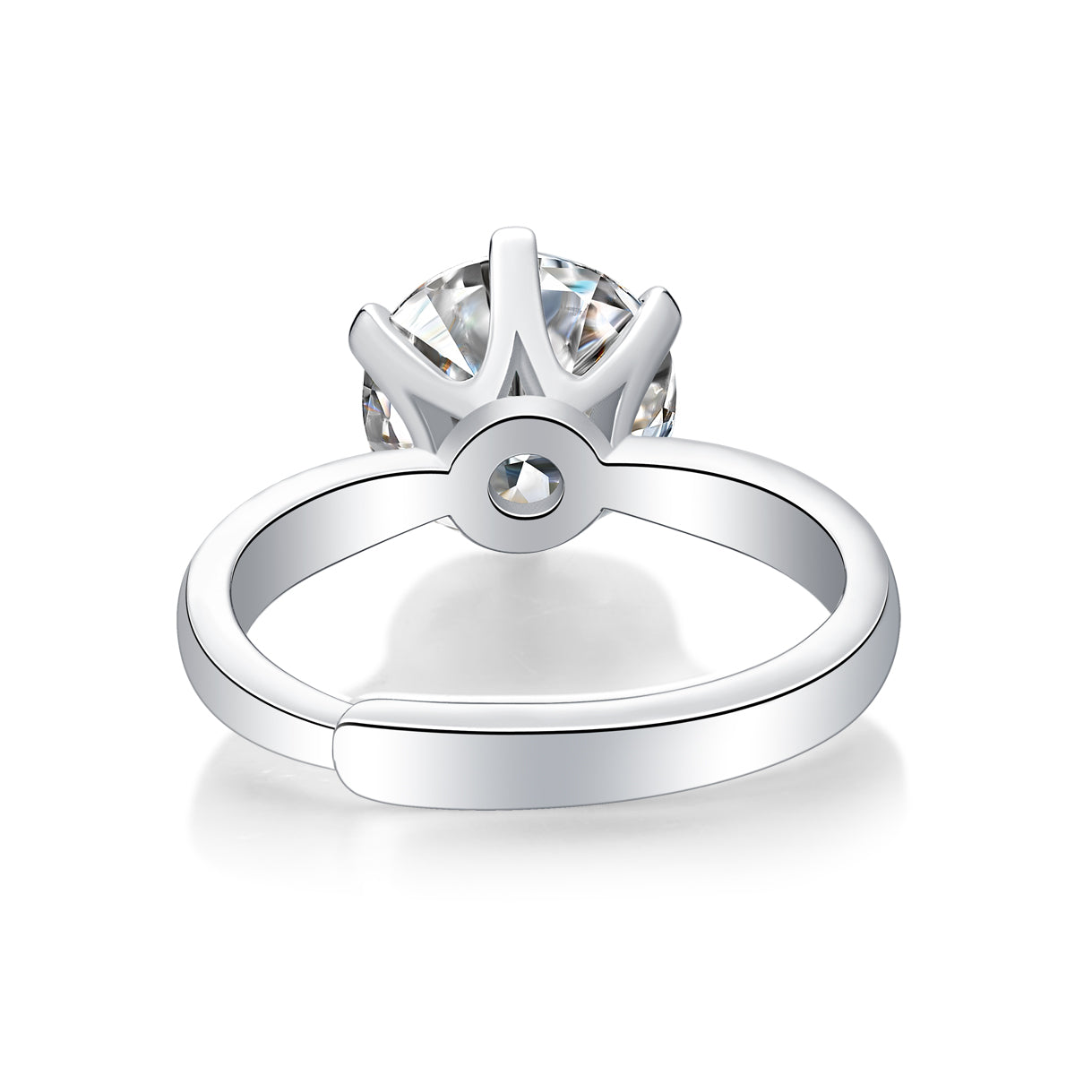 Adjustable Moissanite edge drill six claws Rings R12670-9.0