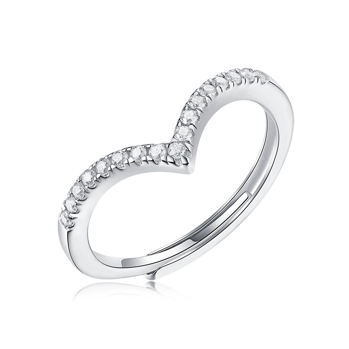 【02LIVE # link 26 - BUY 1 GET 1 free ring】S925 Silver Adjustable Moissanite crown Rings R12464