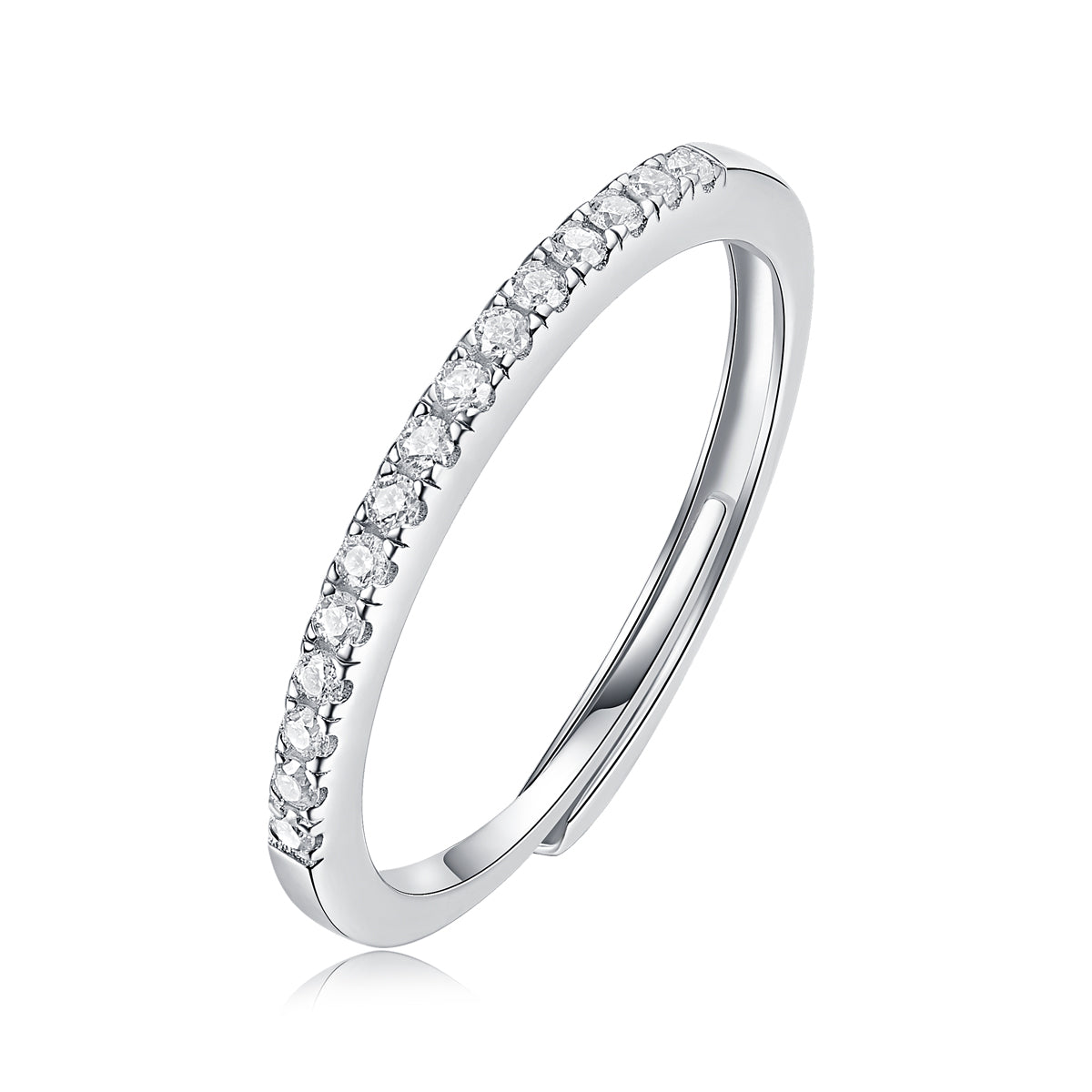 【02LIVE # link 27 - BUY 1 GET 1 free ring】S925 Silver Adjustable Moissanite Pick up light Rings R12463