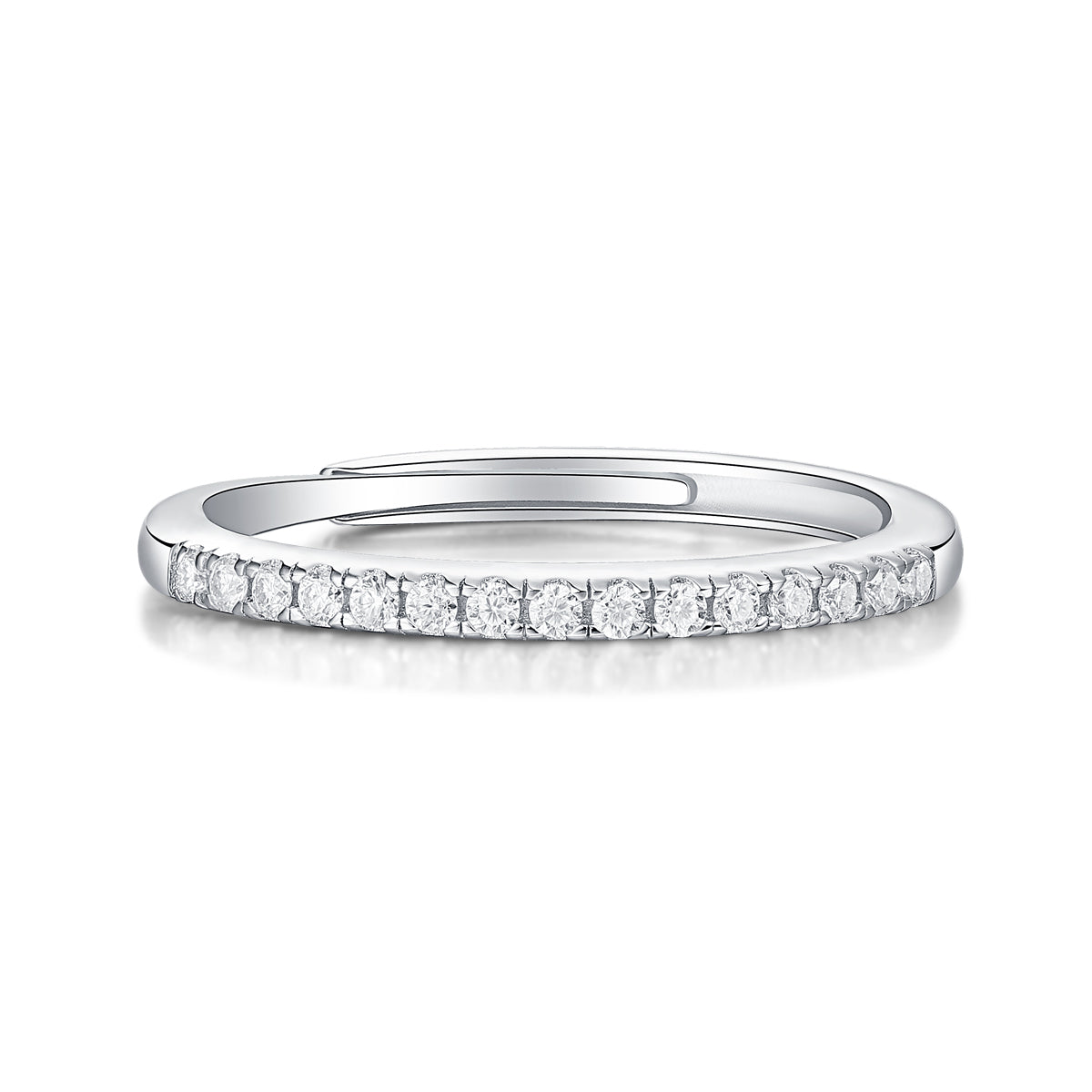 【02LIVE # link 27 - BUY 1 GET 1 free ring】S925 Silver Adjustable Moissanite Pick up light Rings R12463