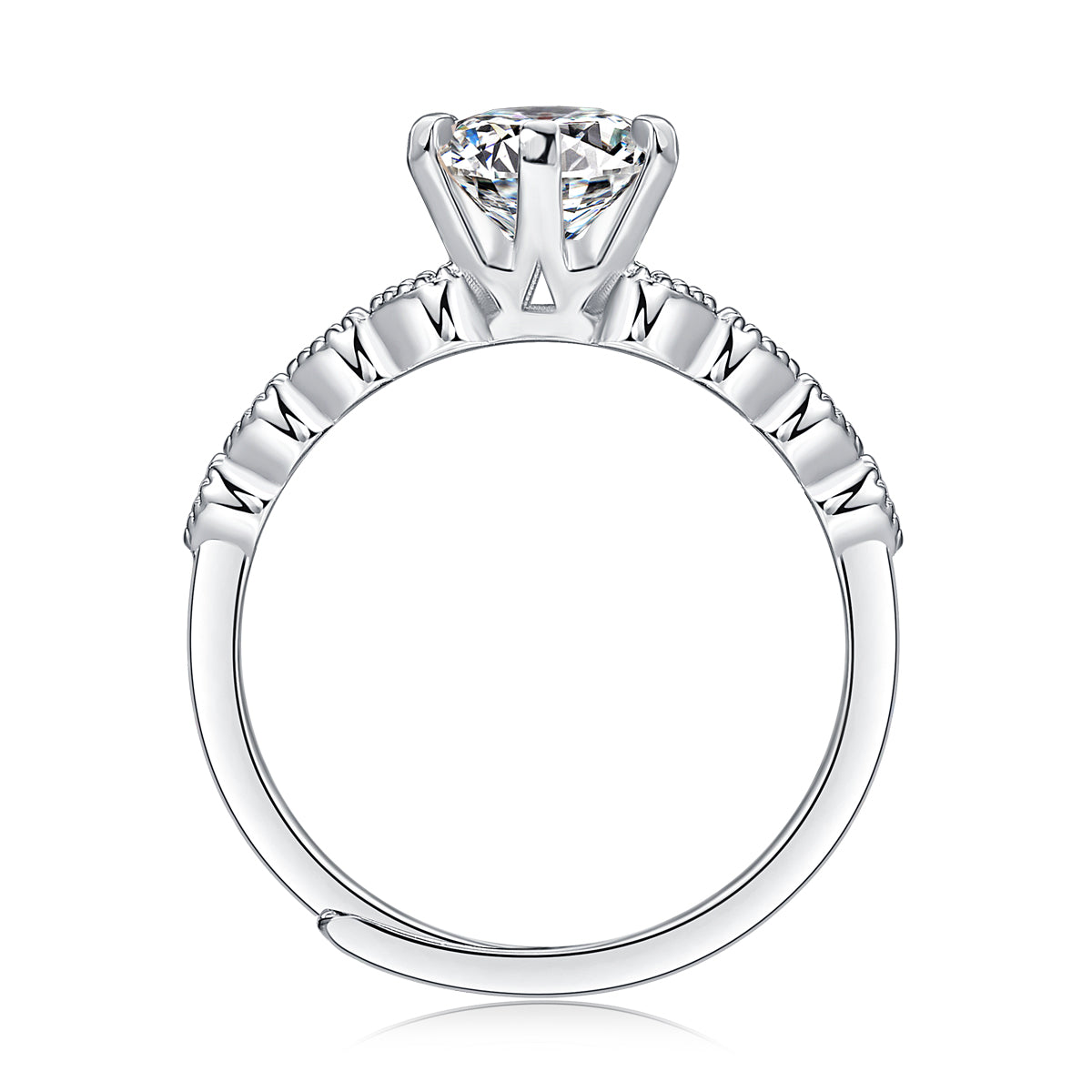 Adjustable Moissanite Heart to heart Rings R12359-6.5(BUY 1 GET 1 Present )