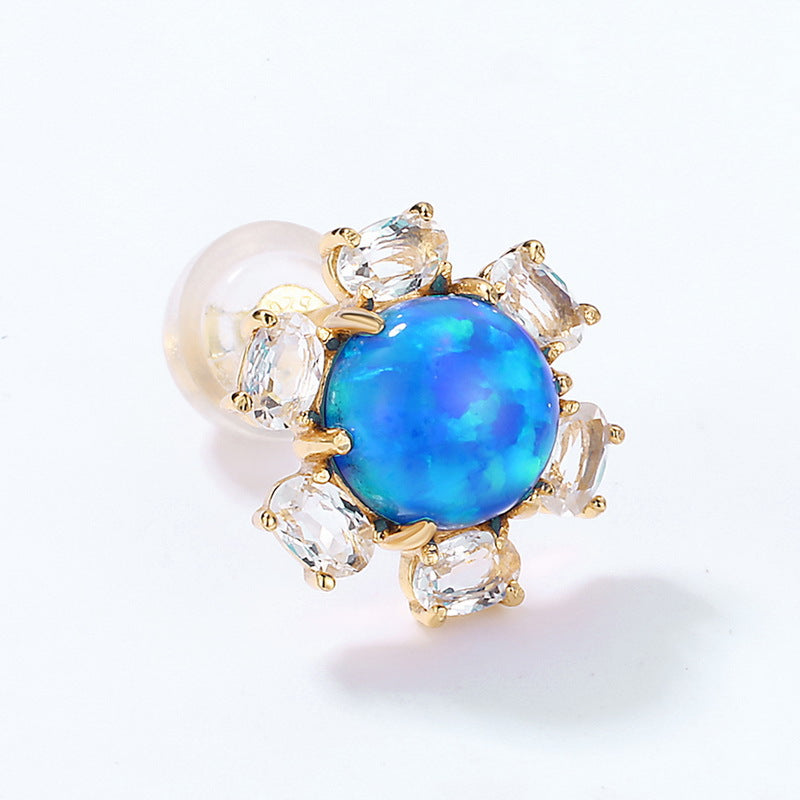 Azure Floral Studs