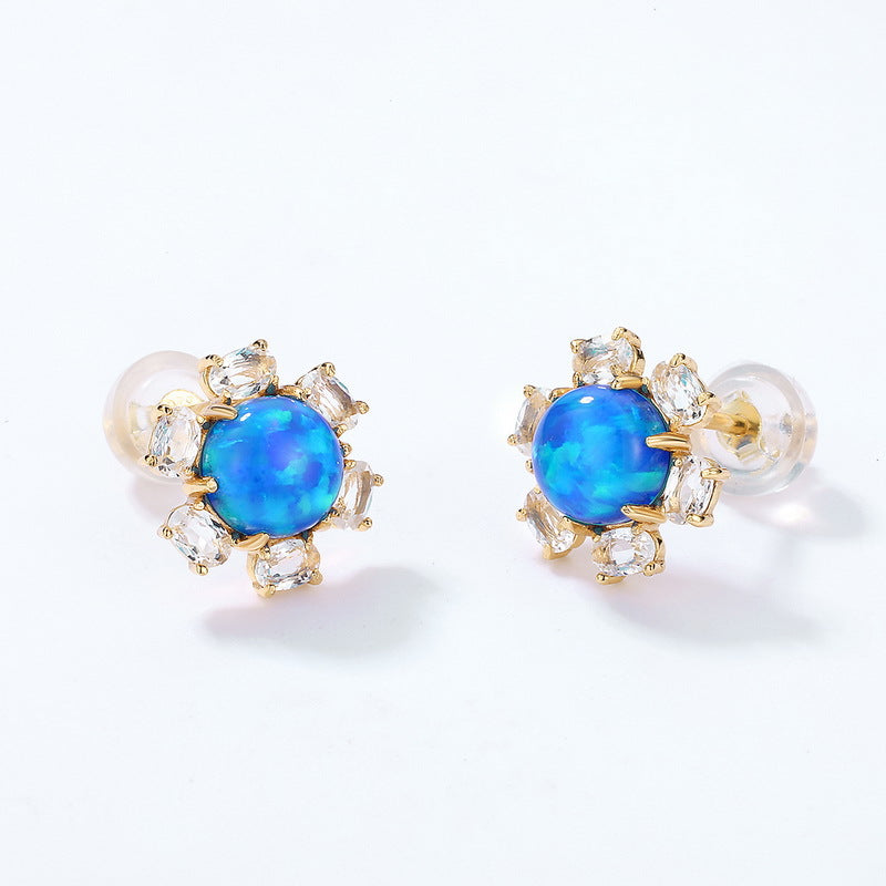 Azure Floral Studs
