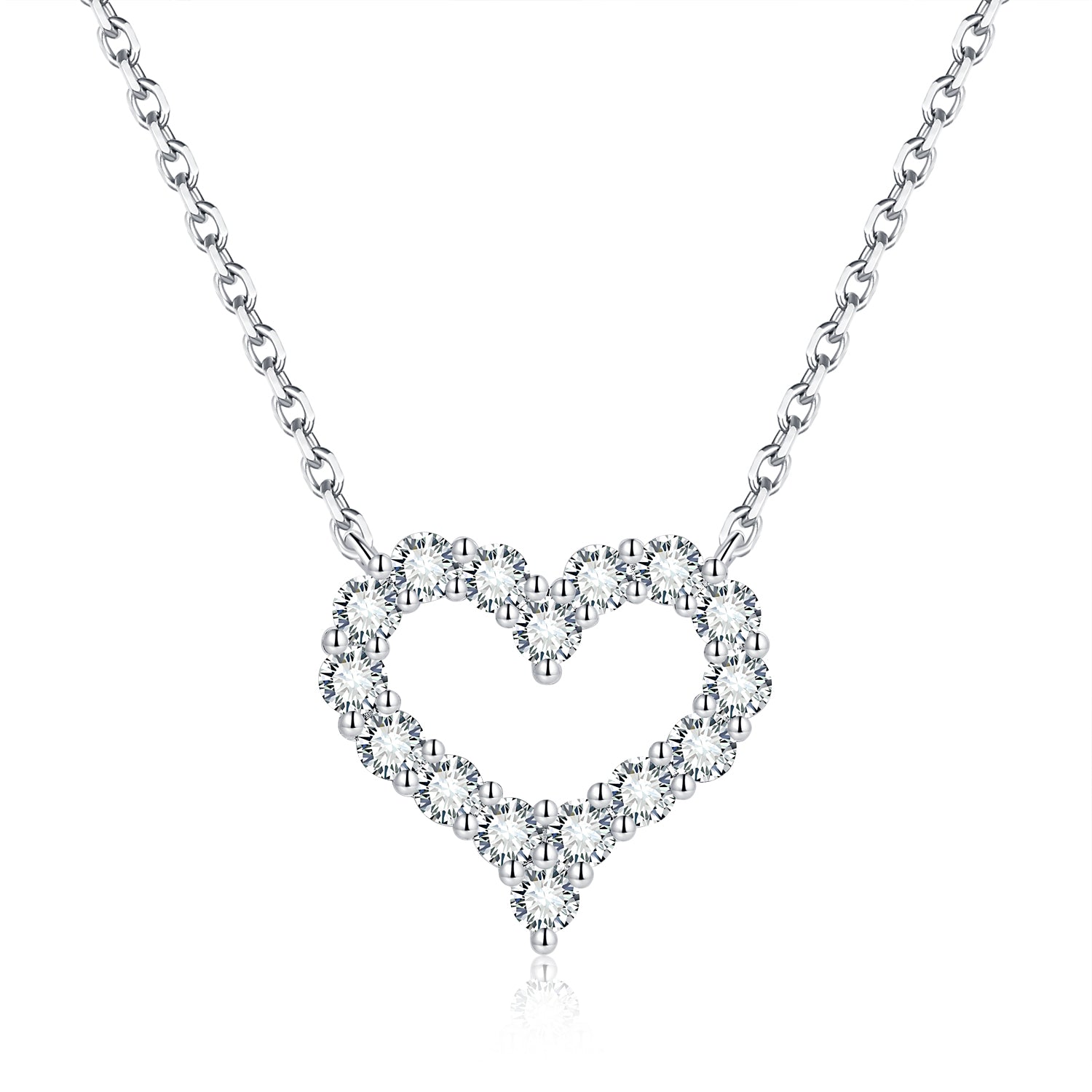 PM5029 Silver Moissanite Diamond Love Necklaces