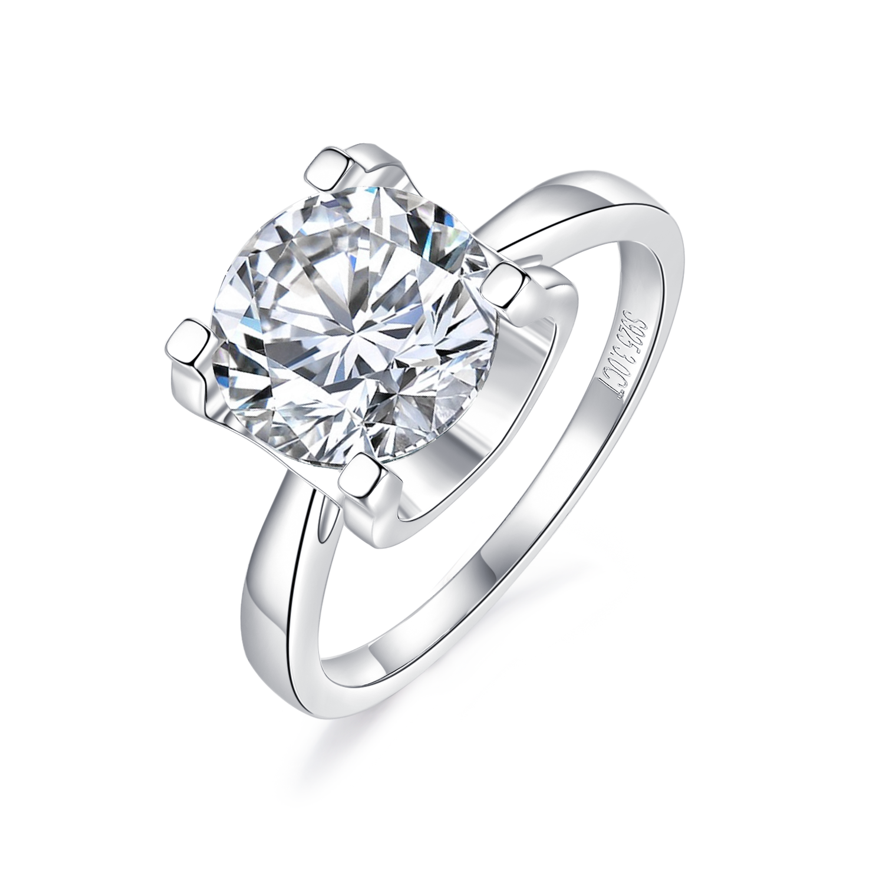 RM1001 Moissanite Silver Classic Cow Head Ring 1/2/3 Carat(BUY 1 GET 1 Present )