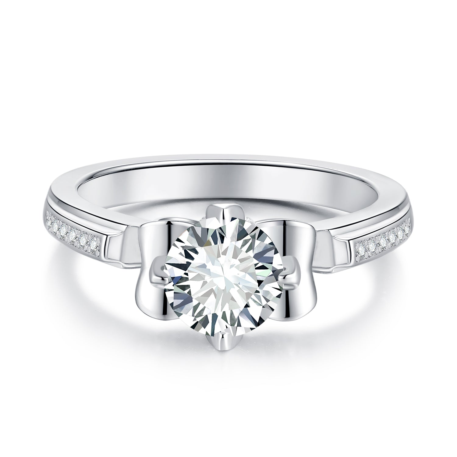 RM1031 Silver Moissanite Diamond Tang Yan same style Rings 1/2Carat(BUY 1 GET 1 Present )