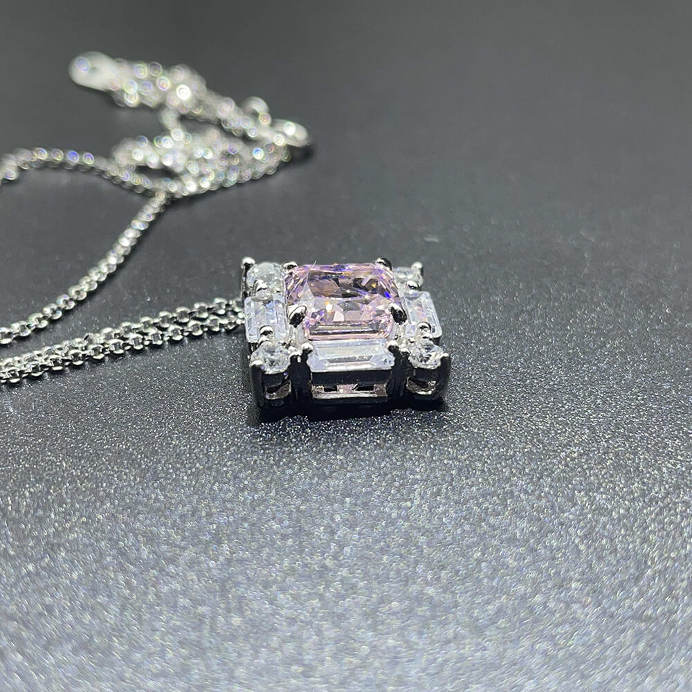S925 Silver Pink Necklace ZHFP0591F