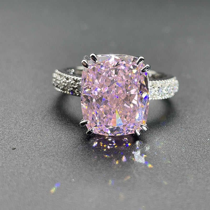925 Silver Cubic Zirconia Pink Ring ZHFR0217F