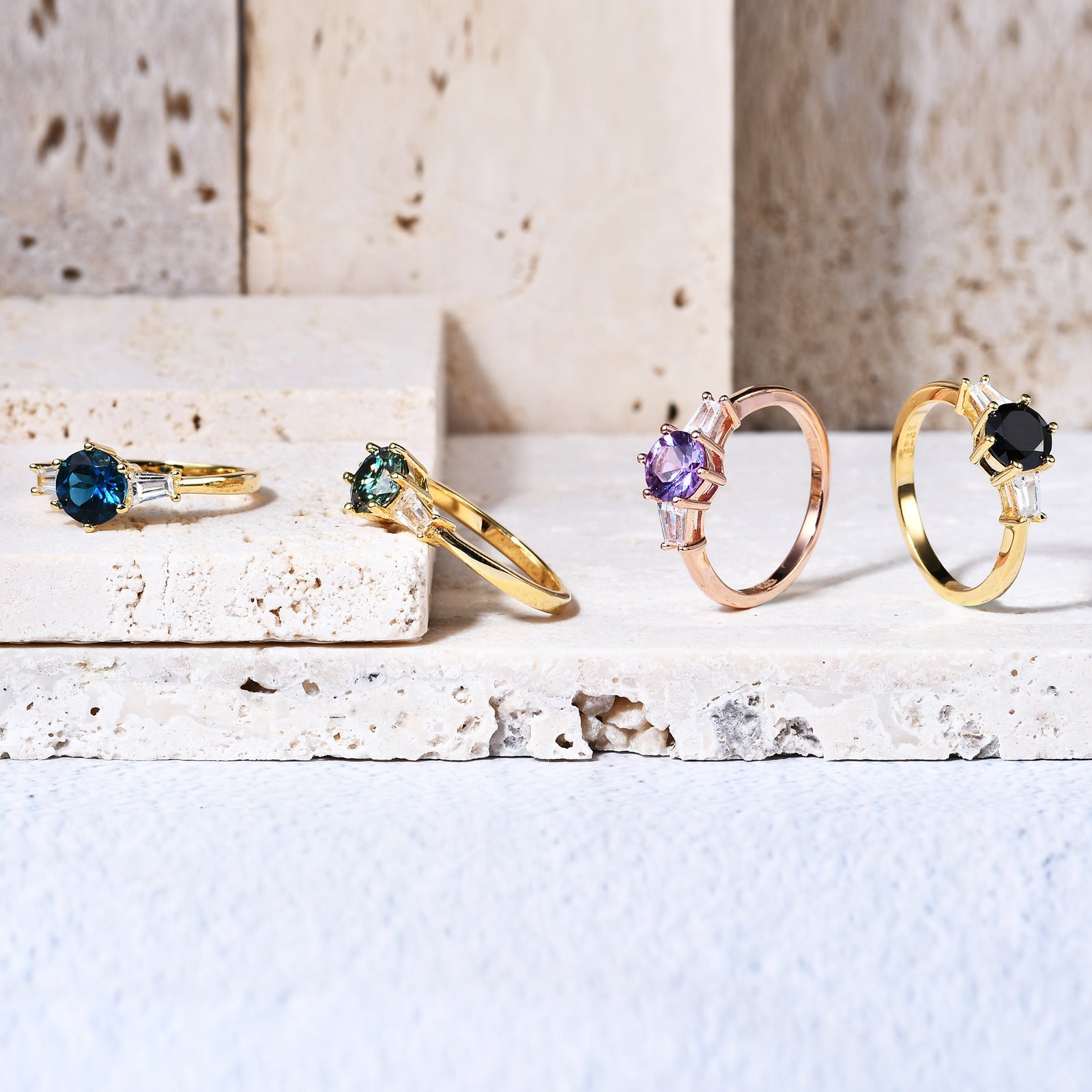 Sterling Silver Black Gemstone Ring