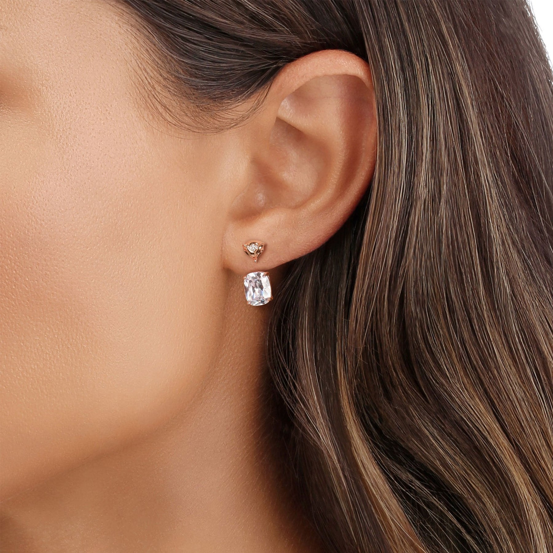 Rosy Sparkle Hoops
