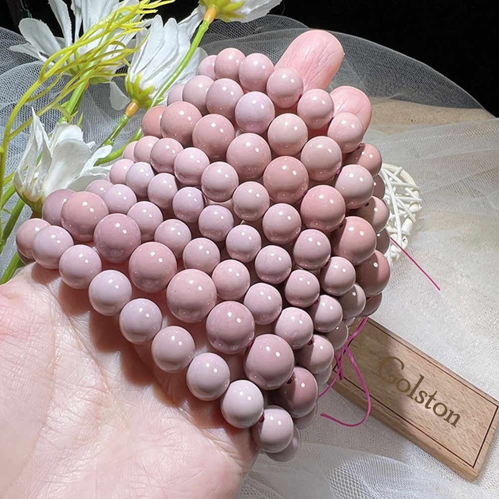 Pink Alashan Agate Bracelet