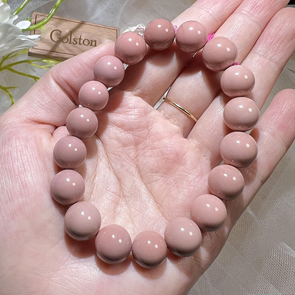 Pink Alashan Agate Bracelet