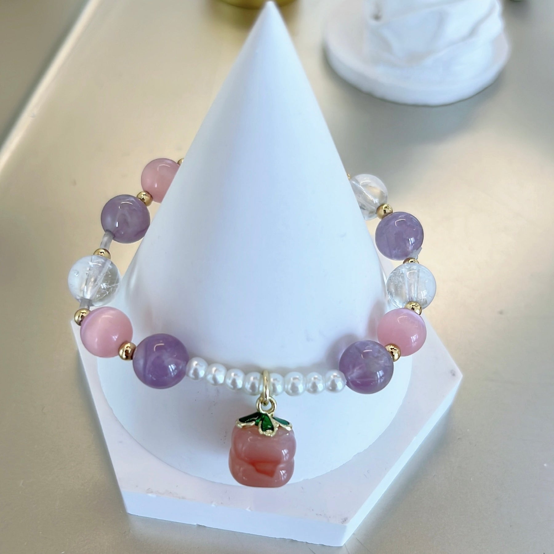 Lavender Rose Crystal Bracelet