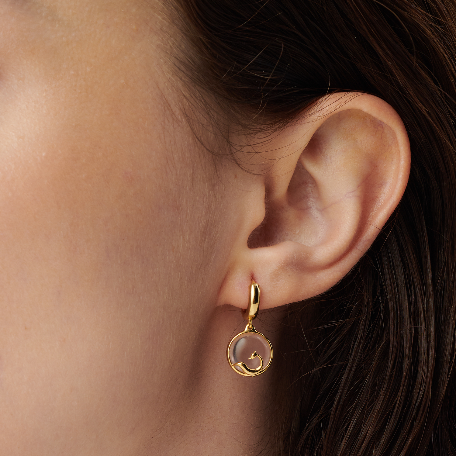 Rose Quartz Vive Hoops