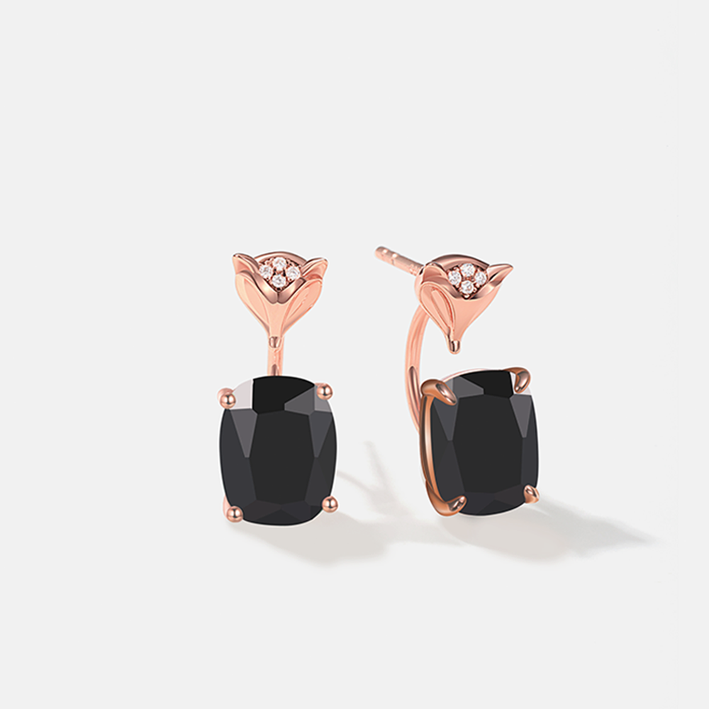 Black Onyx Hug Earrings