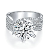 【02LIVE # link 37- BUY 1 GET 1 free ring 】R3-0011 S925 Silver Moissanite Diamond Ring Wedding 5ct Ring Deep Sea Coral