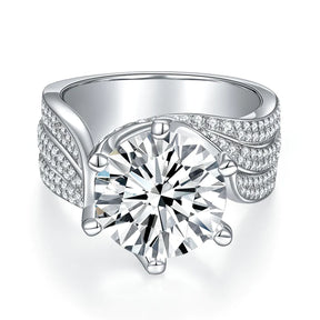 【02LIVE # link 37- BUY 1 GET 1 free ring 】R3-0011 S925 Silver Moissanite Diamond Ring Wedding 5ct Ring Deep Sea Coral