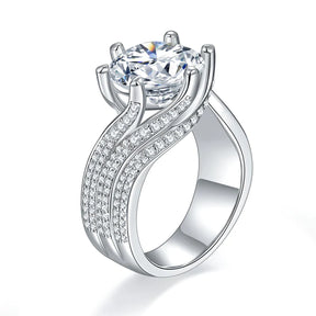 【02LIVE # link 37- BUY 1 GET 1 free ring 】R3-0011 S925 Silver Moissanite Diamond Ring Wedding 5ct Ring Deep Sea Coral