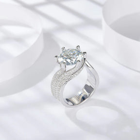 【02LIVE # link 37- BUY 1 GET 1 free ring 】R3-0011 S925 Silver Moissanite Diamond Ring Wedding 5ct Ring Deep Sea Coral
