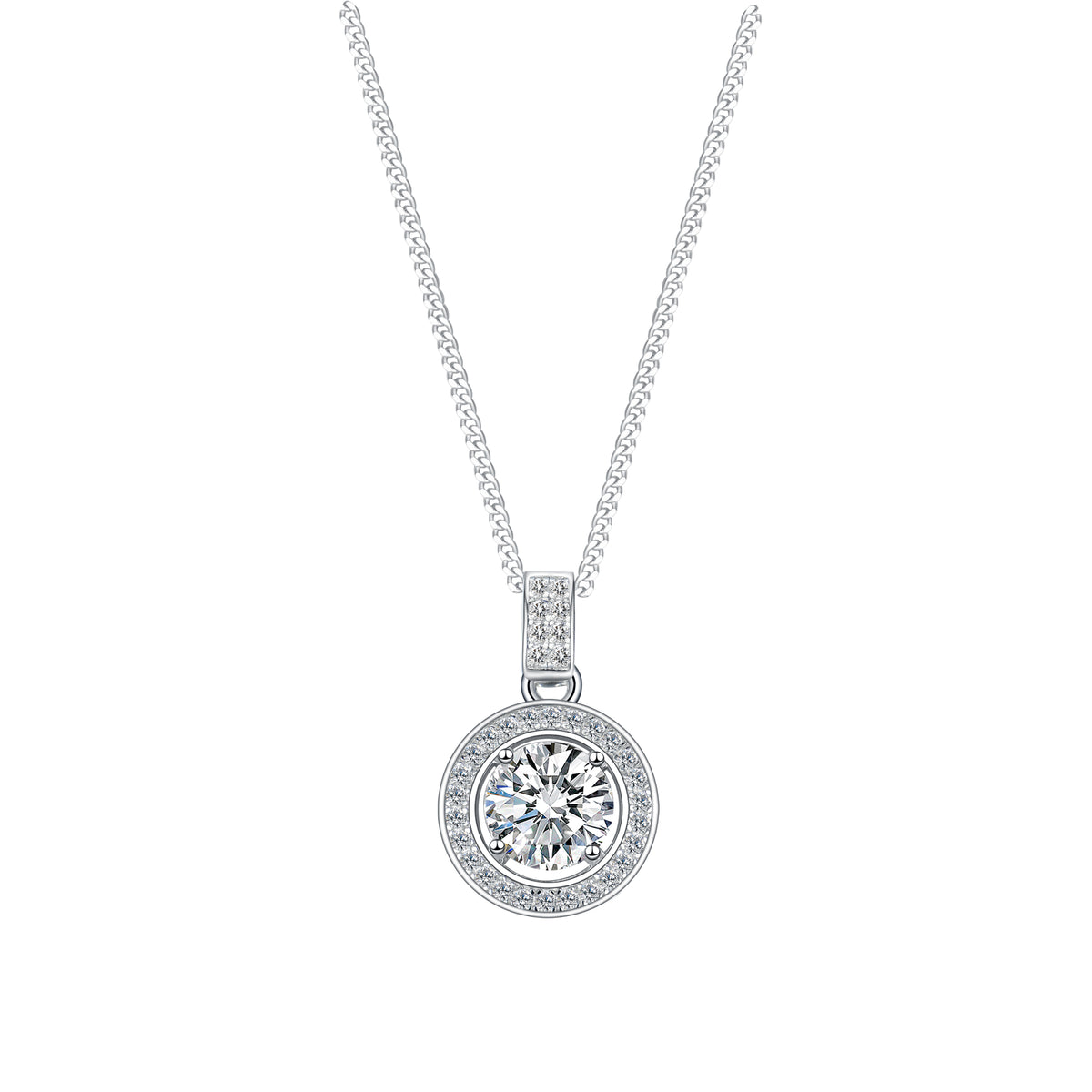【02LIVE # link 3 】 3-5 Shipping Days A73-P2020475 S925 Sliver Moissanite Necklace 1CT
