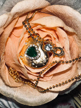 Vivian #6 [fancy green zircon necklace golden plated alloy copper]