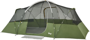 Slumberjack 8 Person Hybrid Dome Family Camping Tent with 2 Rooms