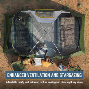 Slumberjack 8 Person Hybrid Dome Family Camping Tent with 2 Rooms