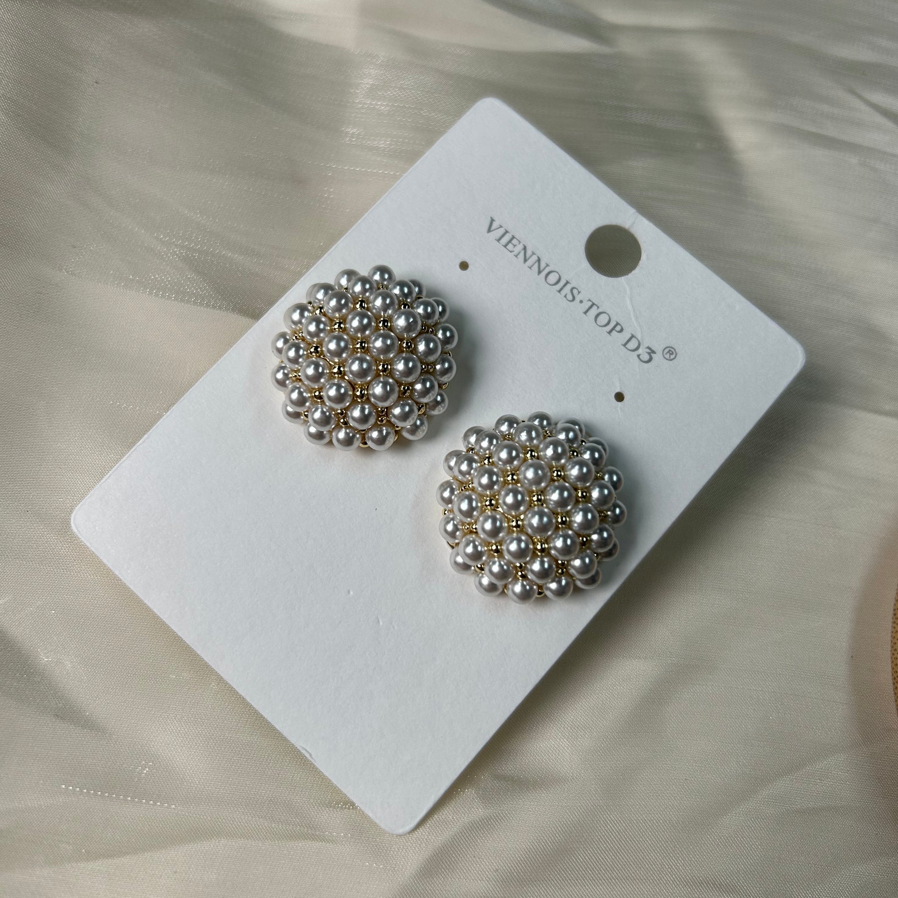 Vivian #12 [pearl earrings studs gold plated alloy copper]