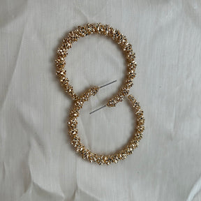Vivian 17 golden and silver plated earrings hoops fancy design alloy copper