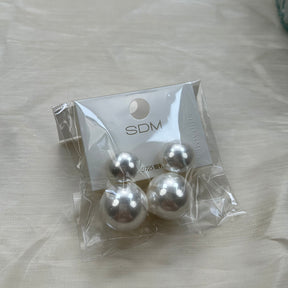 Vivian 19 double pearl earring studs silver plated alloy copper