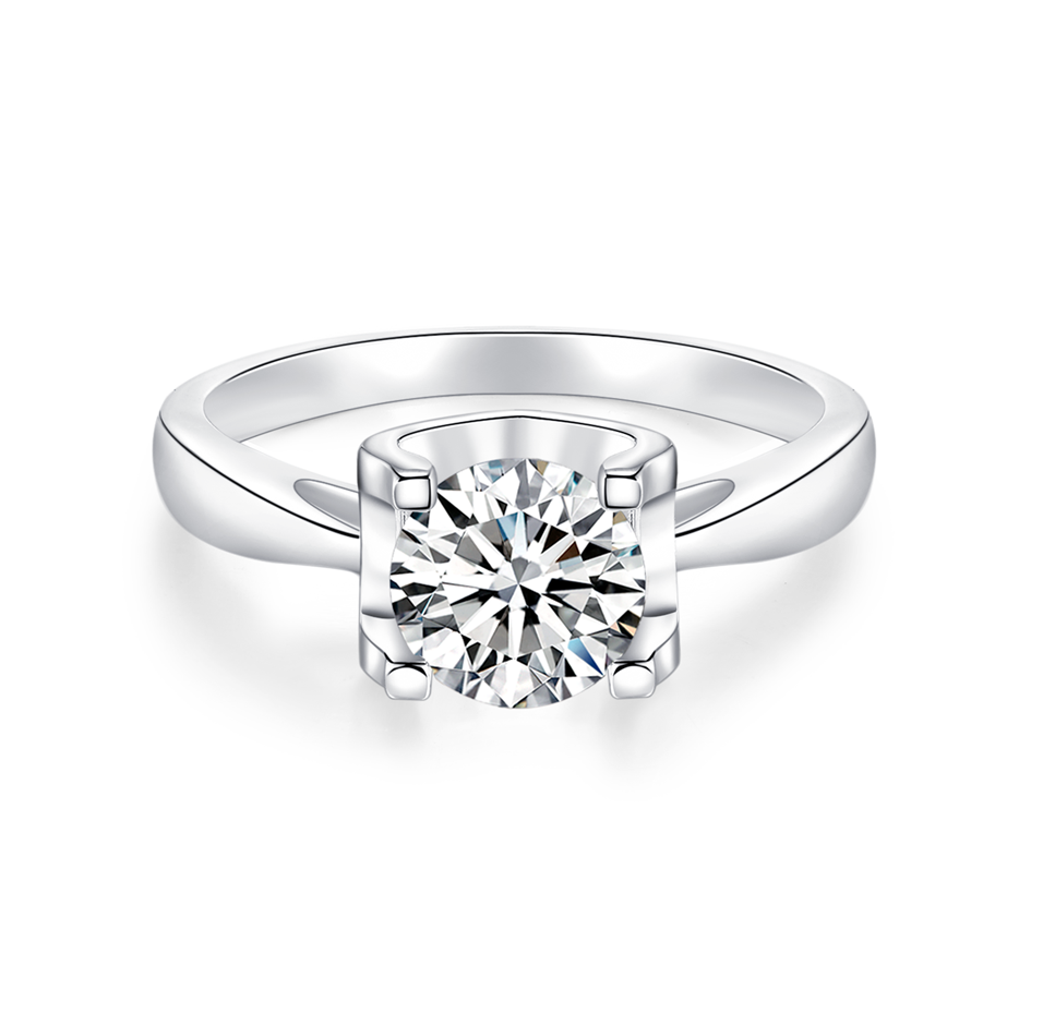 Classic Bull Head S925 Silver Moissanite Diamond Ring