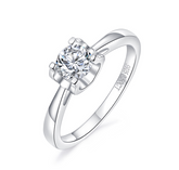 Classic Bull Head S925 Silver Moissanite Diamond Ring