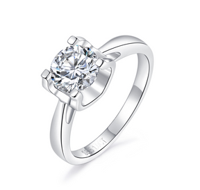 Classic Bull Head S925 Silver Moissanite Diamond Ring