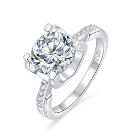Bull Head S925 Silver Moissanite Diamond Ring