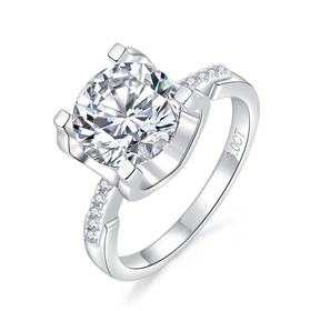 Bull Head S925 Silver Moissanite Diamond Ring