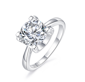 Classic Bull Head S925 Silver Moissanite Diamond Ring