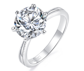 S925 Silver Moissanite Stone Ring