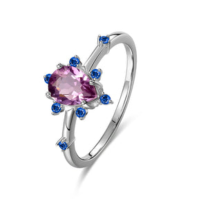 SH S925 silver moonstone ring Amethyst Ring