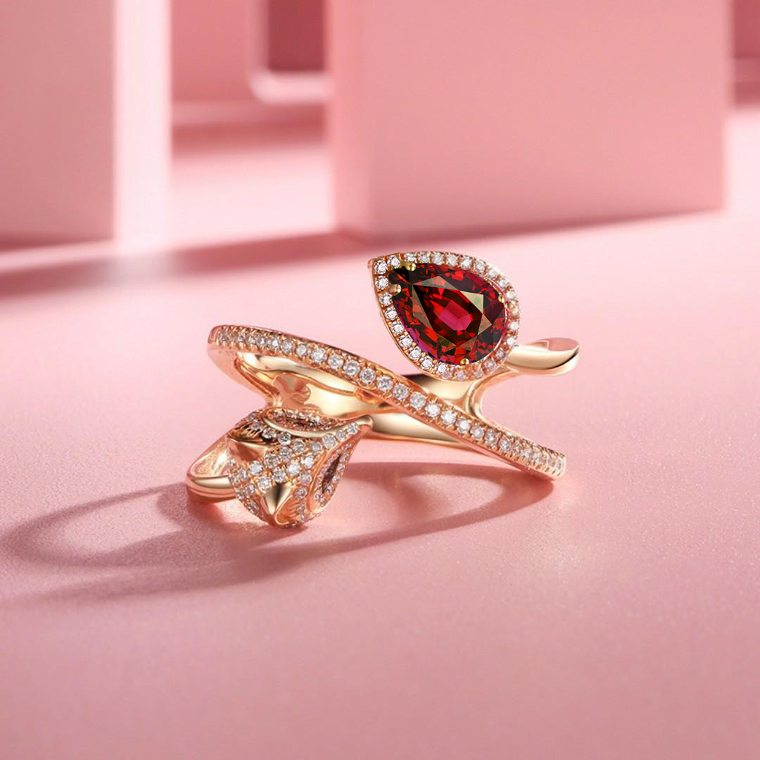 Arctic Fox Garnet Ring