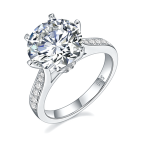 【02LIVE # link 10 - BUY 1 GET 1 free ring】 S925 Silver Moissanite Diamond A change of fortune Rings 1/5Carat  RM1041